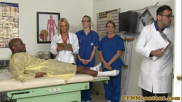 Watch Japanese AV CFNM nurse Krissy Lynn group sex action scene in crisp HD